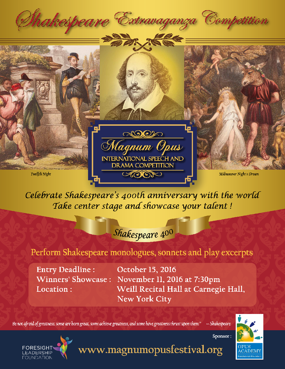 Shakespeare Extravaganza Competition 2016 Shakespeare Extravaganza Competition 2016